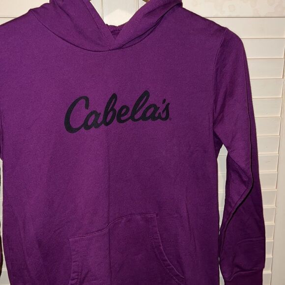 Cabelas Sweater Hoodie Teens Extra Large Purple Pockets Pull on Hooded Outdoor - Picture 2 of 4